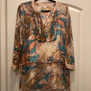 NWT Ella Moss Silk Drawstring Tunic